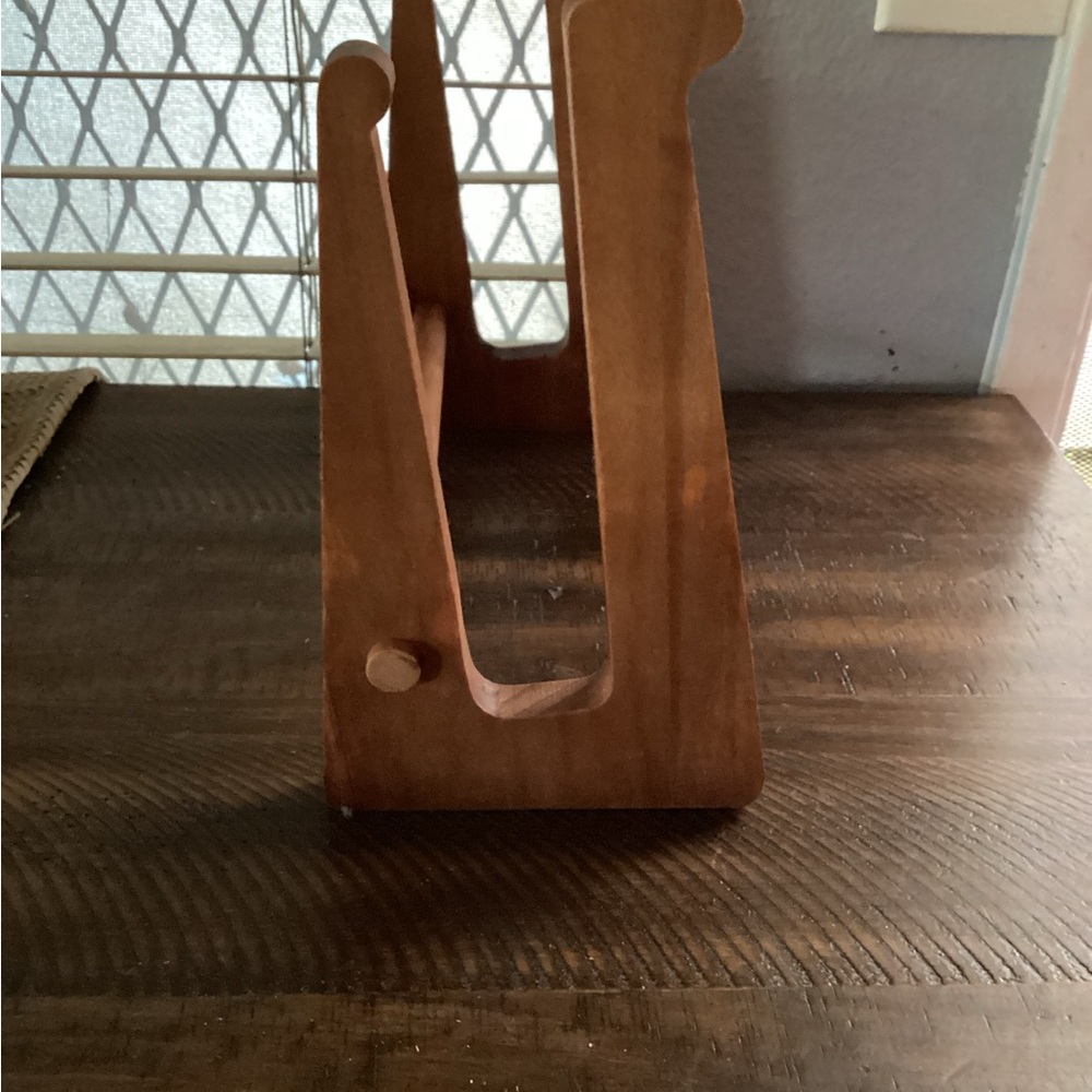 Elegant Brown Wooden Plate Stand or Small Book Shelf